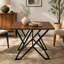 Table de salle à manger d'intérieur avec pieds en métal, noyer