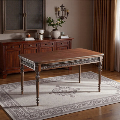American-style Carved Hard Maple Dining Table