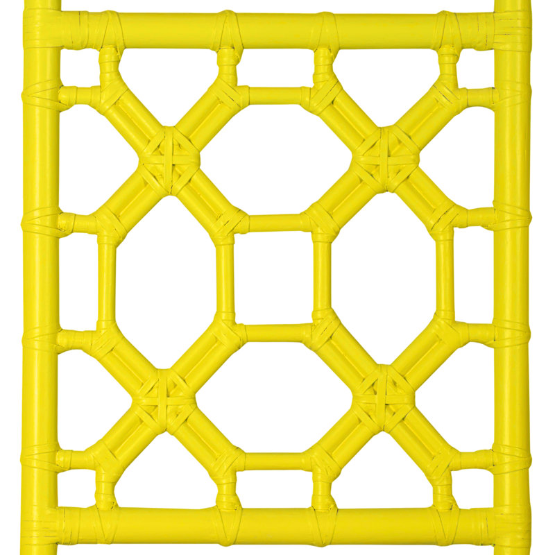 Lattice Back Open-Frame Rattan Headboard, Queen, Sunflower Yellow