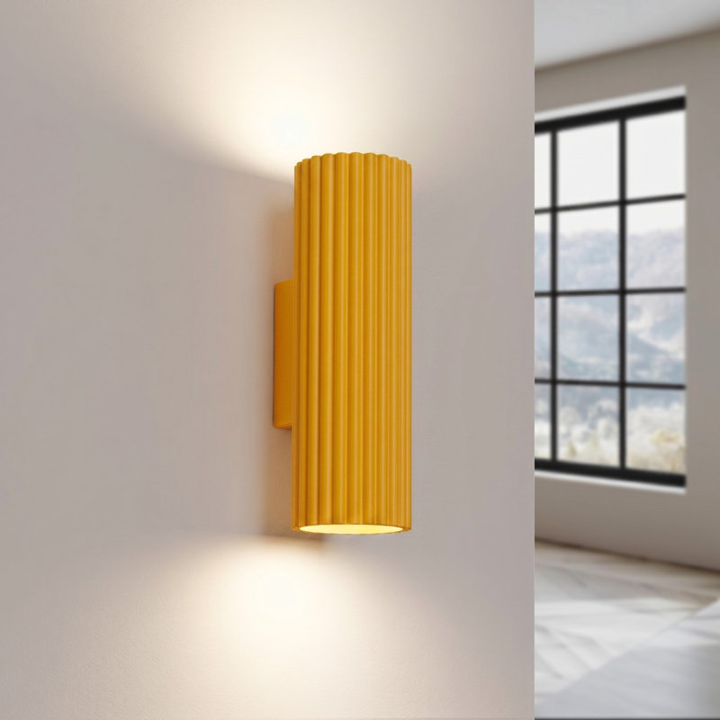 Karbon Aluminium Wall Sconce, Wall lamp KARBON 20 yellow, Yellow, 2 Lights