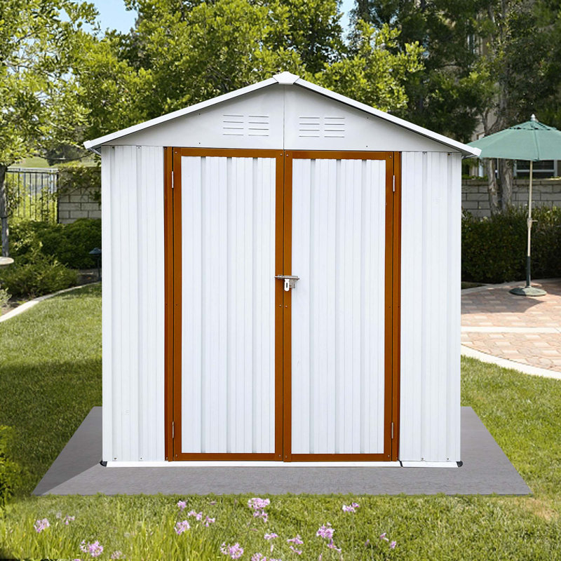 Remise de rangement extérieure pour toit Apex de 4 pi x 6 pi, Blanc