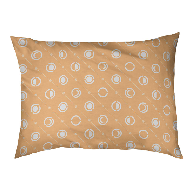 Coussin d’extérieur pour chien moon phases Chenault, Moyen (l 40 po x P 6,5 po x H 30 po), Orange clair / blanc