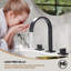 Robinet de lavabo de salle de bain moderne en laiton massif noir mat avec ensemble de drain-69597217-94242642