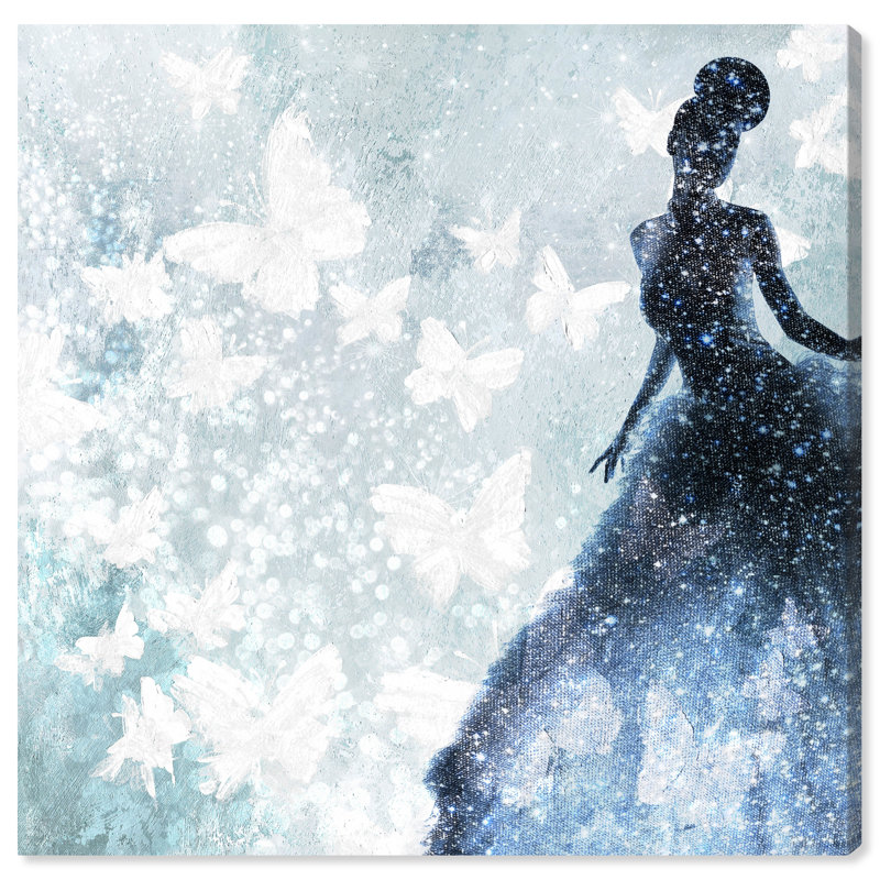 Butterfly Lady Blue - Impression sur toile, H 12 po x l 12 po, Toile tendue