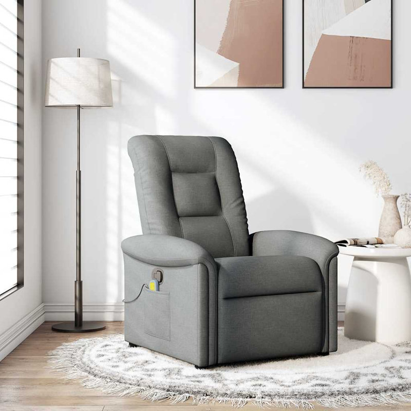  Fauteuil inclinable de massage en tissu gris foncé