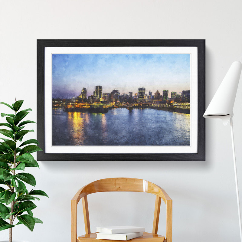 Montreal Skyline Vol.1 - Picture Frame Graphic Art, 48cm H x 65cm W x 2cm D, Black