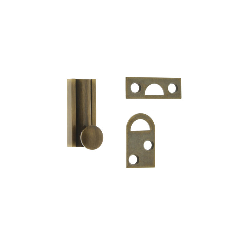 Solid Brass Surface Bolt, Antique Brass