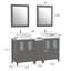 Ensemble de meuble-lavabo autoportant à double cuve 60 "avec plateau en marbre et miroirs assortis Ravenna-109234248