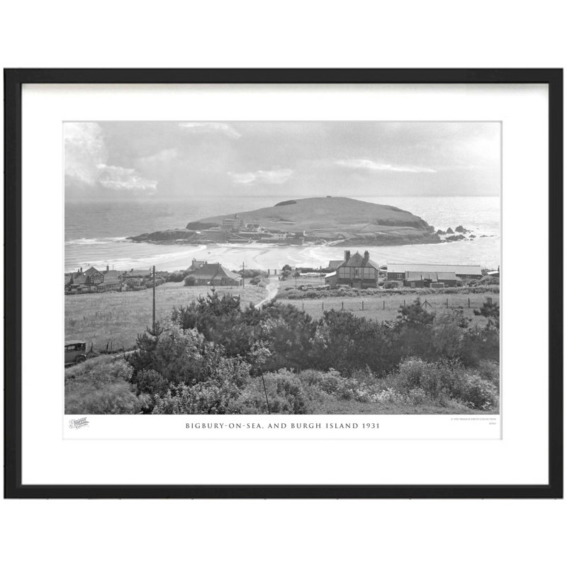 Bigbury on Sea, And Burgh Island 1931 1 Piece Single Picture Frame Wall Art, 60cm H x 80cm W x 2.3cm D