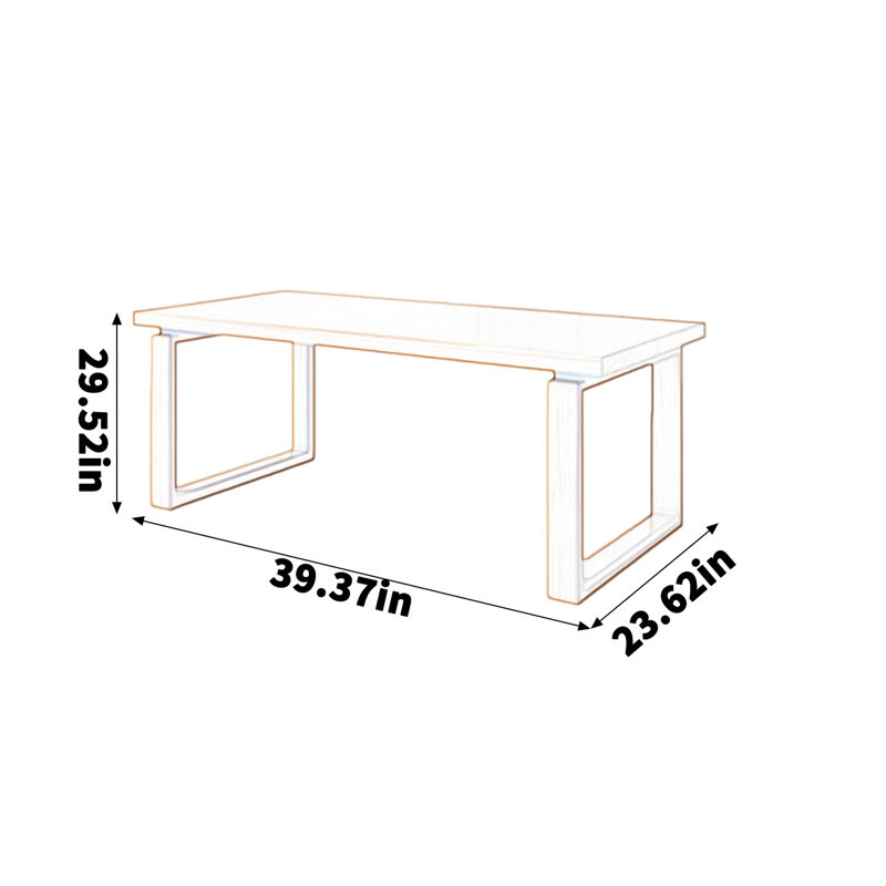 Bureau entièrement en bois de pin massif, H 29,52 po x l 39,37 po x P 23,62 po