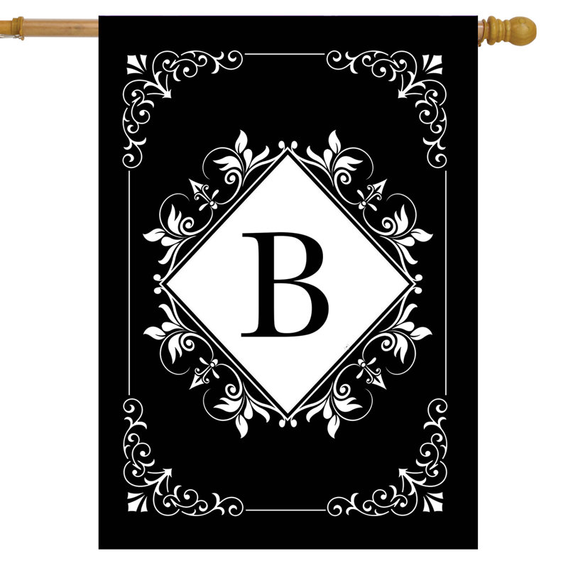 Black And White Monogram B House Flag