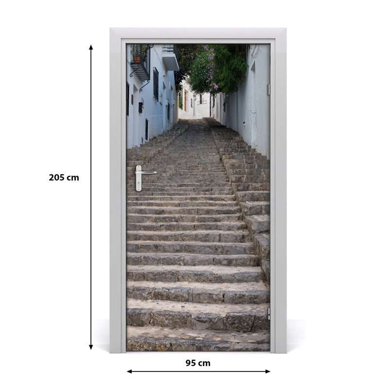 Stairs Stone Door Decal, 205cm H x 95cm W