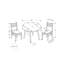 Ensemble de table de salle à manger, ensemble de 3 pièces, petit, abattant 35 po, cuisine, métal noir, stratifié gris, contemporain, moderne-1395976498