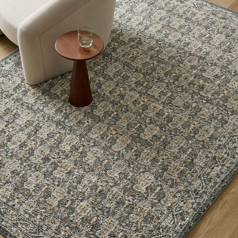 Moroccan Area Rug, Rectangle 152 x 225 cm, Green/Grey/Brown