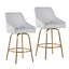 Tabouret de bar transitionnel avec pivotement à 360 degrés et repose-pieds - ensemble de 2-952263868
