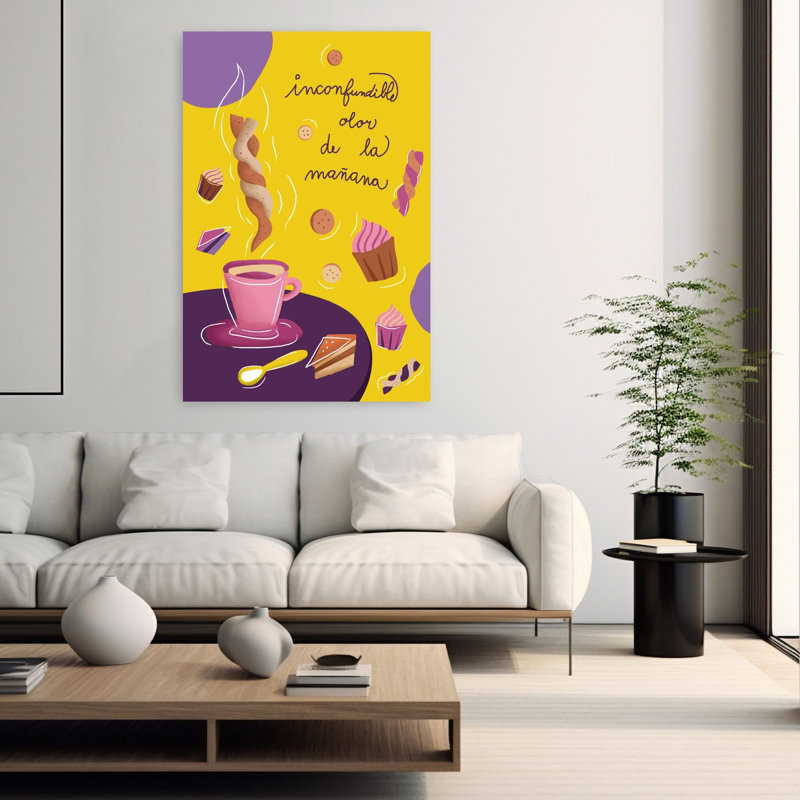 «Sweet Morning Coffee», art mural, H 60 po x l 40 po