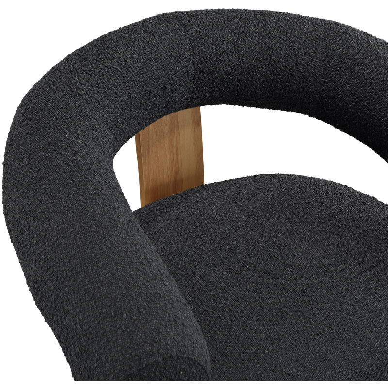 Homans Upholstered Armchair, Black Boucle Fabric