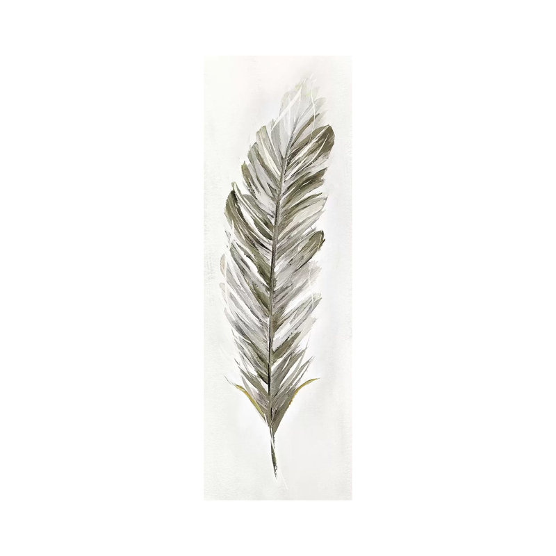 Plume Neutral I 1 Piece Panoramic Painting on Canvas, 30.48 cm H x 91.44 cm W x 1.91 cm D, Wrapped Canvas