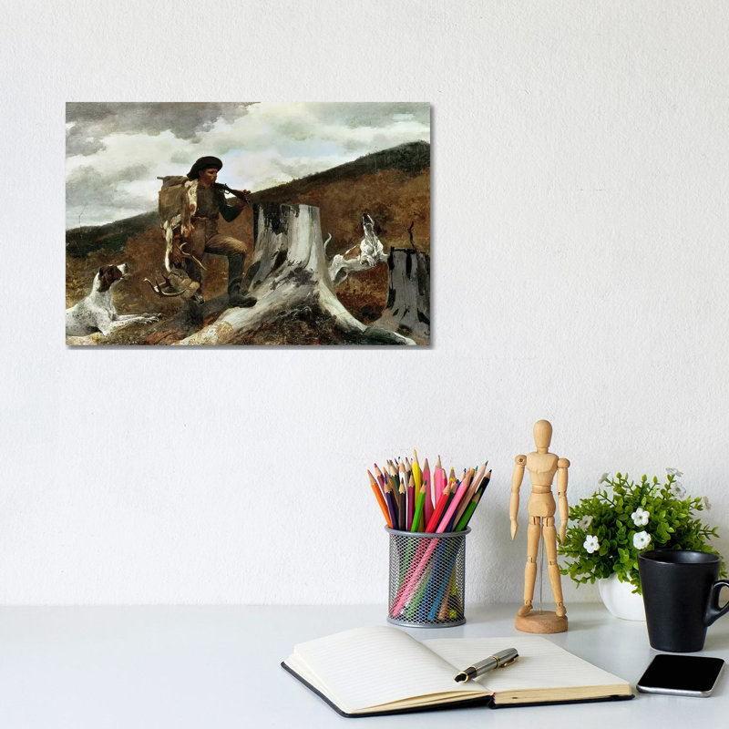 The Hunter And His Dogs, 1891 by Winslow Homer - Gallery-Wrapped Canvas Giclée on Canvas, 20.32 cm H x 30.48 cm W, Canvas