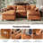 108'' Comfy  U Shaped Sectional Modular Deep 5-Piece Cloud Sofa with Ottomans- Premium Fabric-1861371612