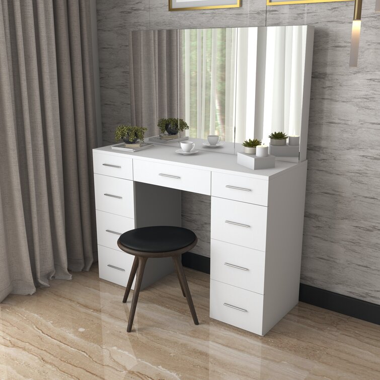 Furniture Of America Crossroads White Vanity Table With, 54% OFF