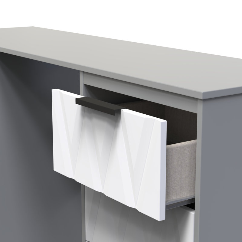 Besmir Dressing Table, White Matt/Dusk Grey
