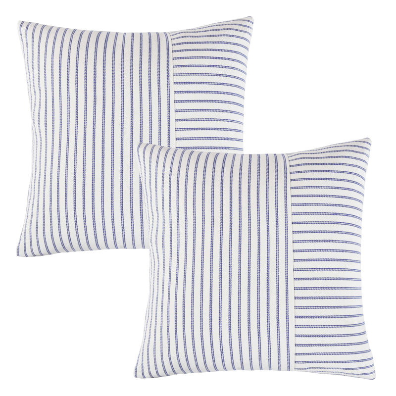 Striped Pillow Cover, Blue