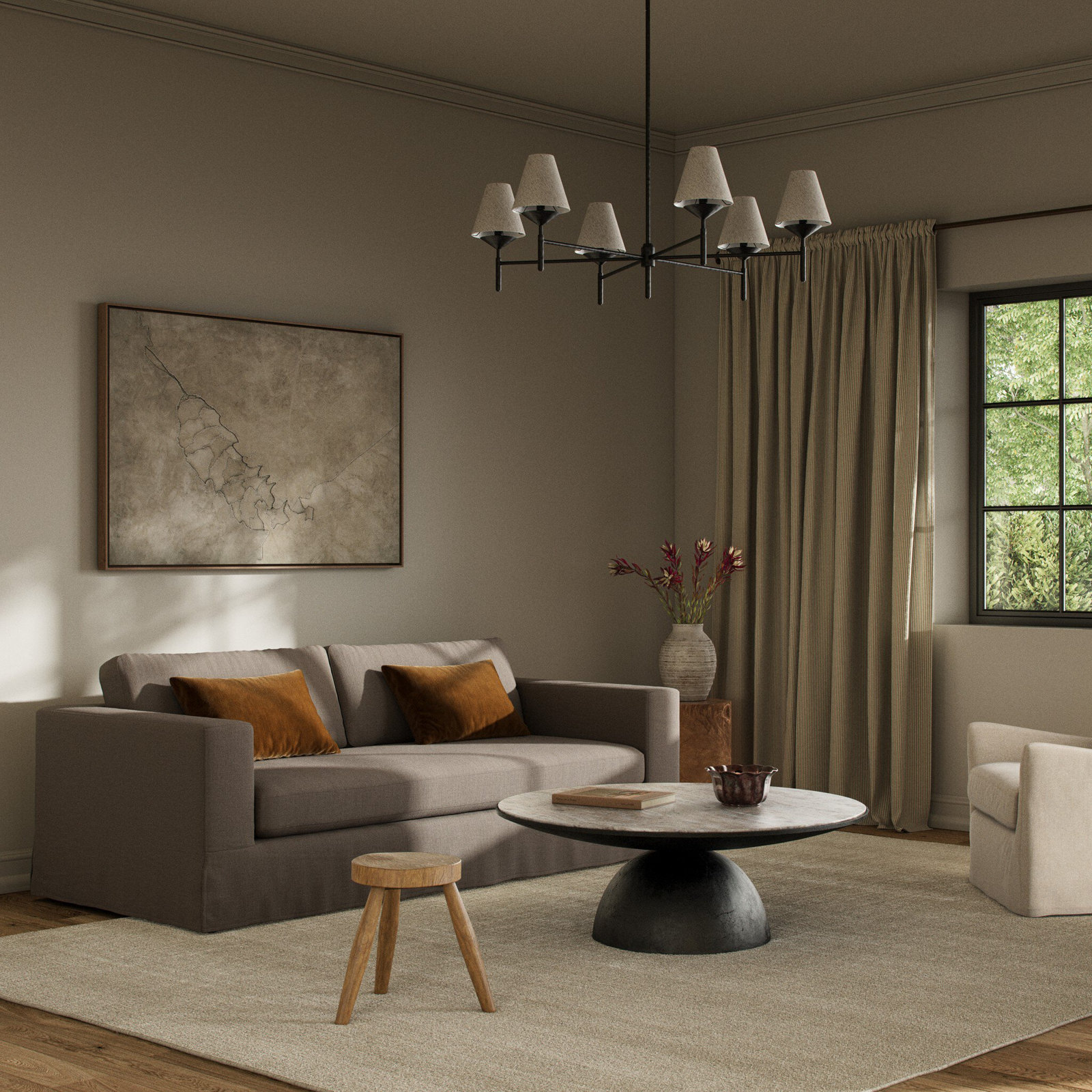 Demetri Upholstered Sofa, Savoy Coffee 61% Polyester;31% Viscose;8% Flax