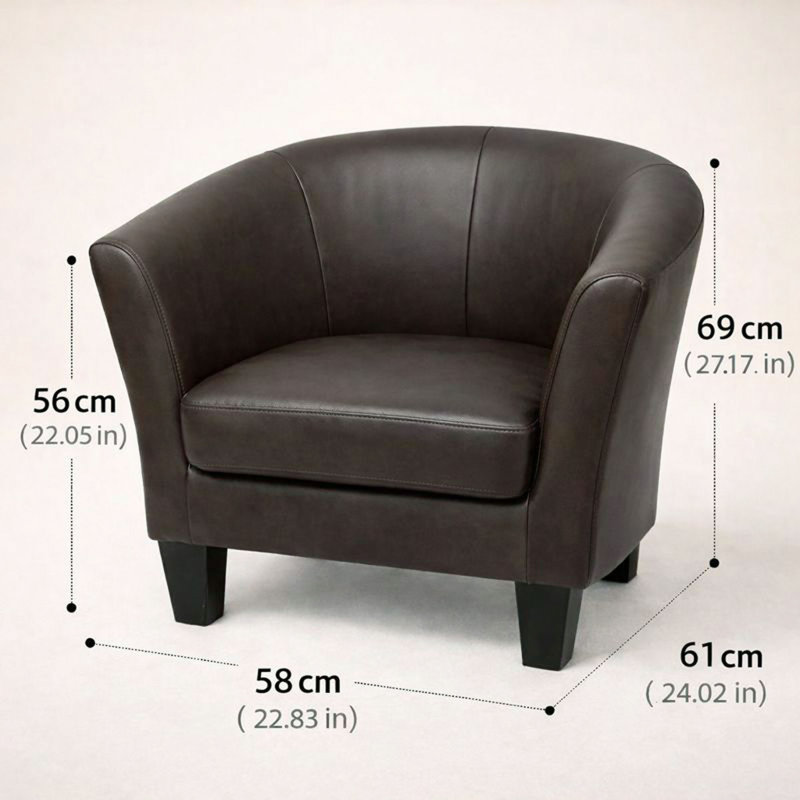 Fauteuil d'appoint en similicuir, Similicuir chocolat