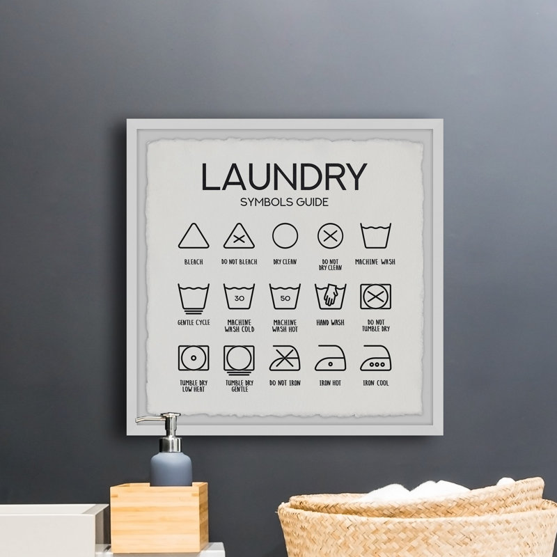 " Laundry Symbols Guide ", 12" H x 12" W x 1.5" D