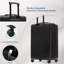 Ensemble de 5 valises à ouverture frontale extensible 5 pièces 20/24/28 pouces avec double roues pivotantes port USB et serrures TSA