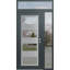 Porte d'entrée avant pré-suspendue à panneaux latéraux en acier argenté anthracite / anthracite avec panneau latéral-119993290-119993293-119993297