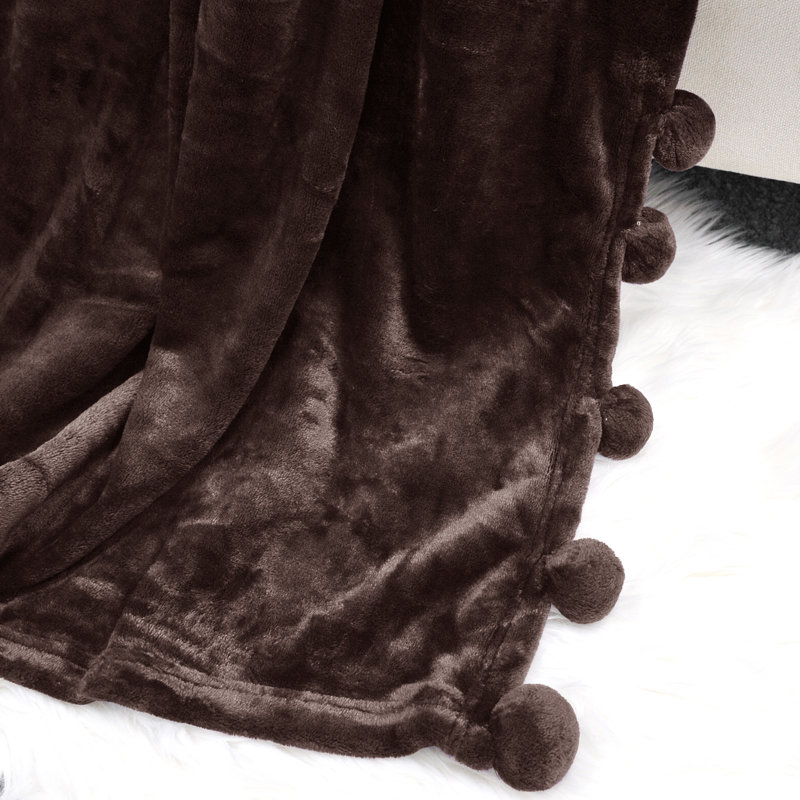  Couverture en molleton flanelle, Chocolat, L 60 po x L 80 po