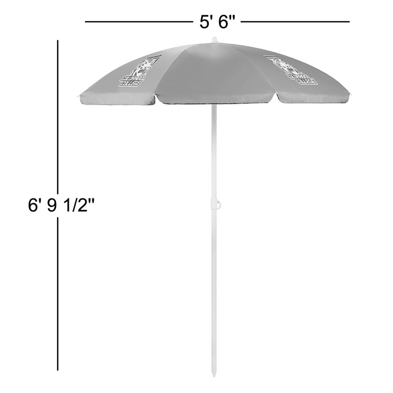 Navy Blue Polyester Beach Umbrella with Tilt Feature