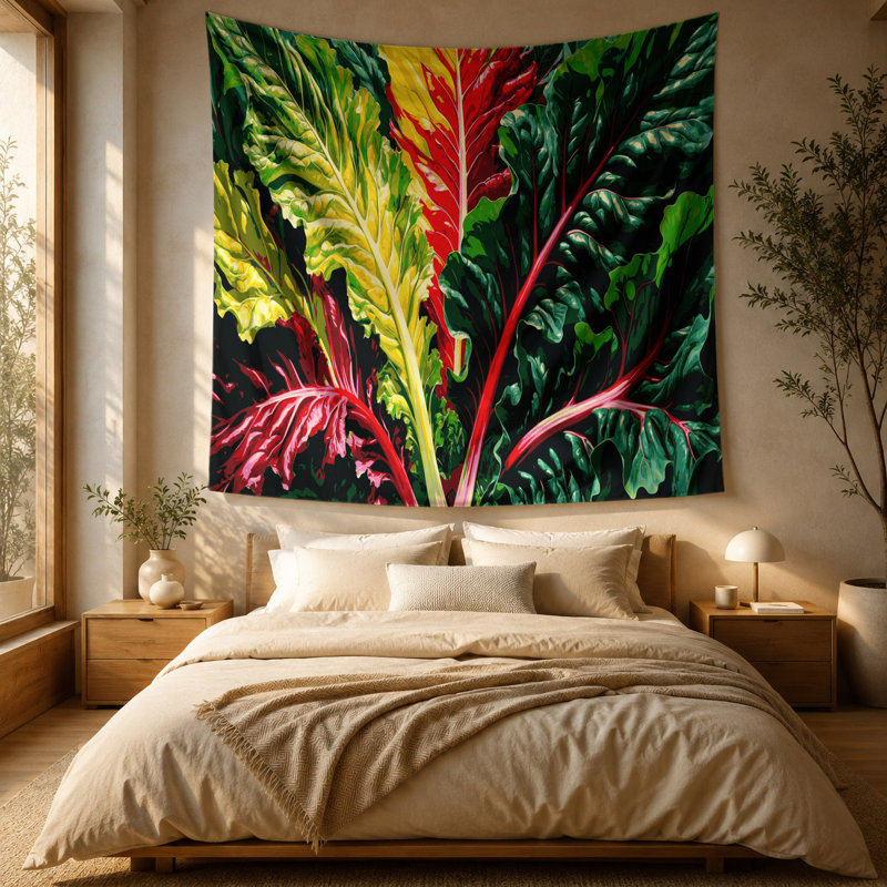 Tapisserie murale de légumes bettes à carde, 88 po x 104 po