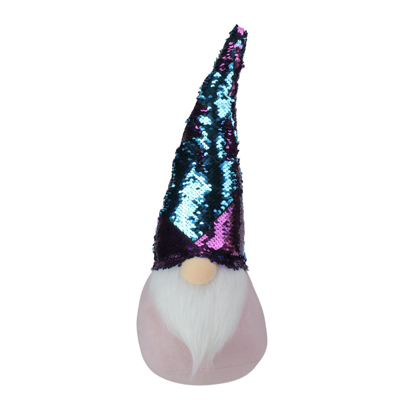 Décoration de Noël 17,5 "GNOME avec paillettes mauves et bleues