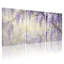 Plantes et fleurs, fleurs de glycine mauves sur fond doux, ensemble de 3 impressions murales sur toile-2110216246