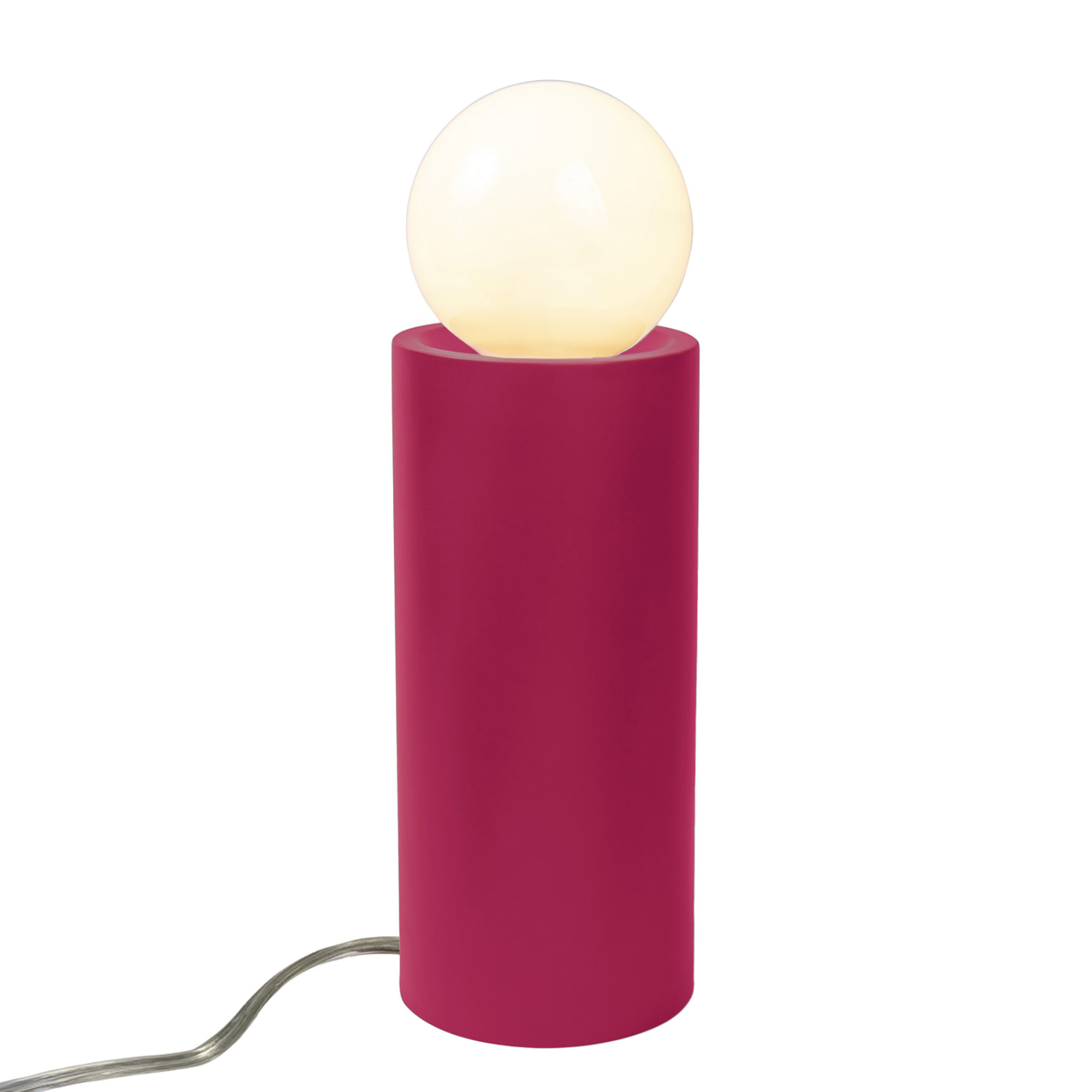 Rachid Ceramic Torchiere Lamp, Cerise, 16.5" H x 5.5" W x 5.5" D