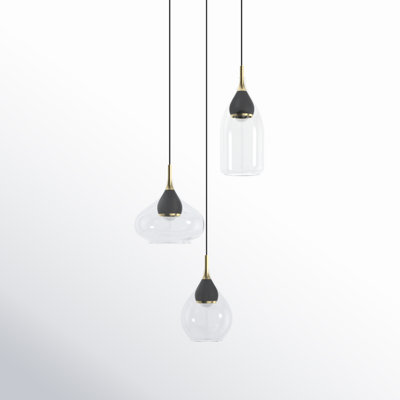 Demetra 3 Light Glass Dimmable LED Pendant