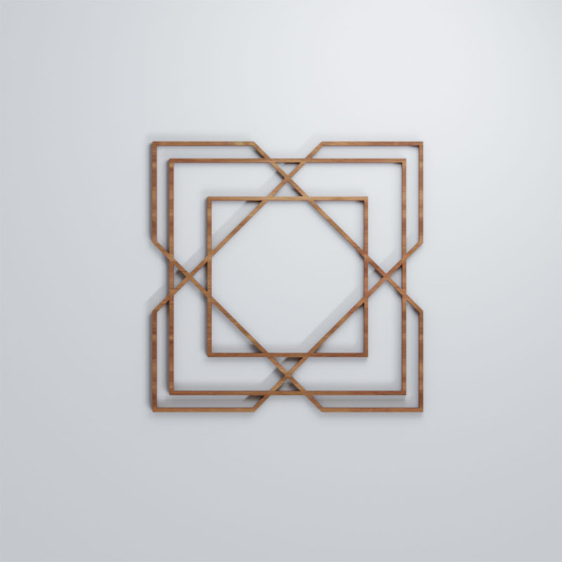 Panneaux muraux décoratifs en bois Lakewood, H 7 3/8 po x l 7 3/8 po x P 3/8 po, Noyer