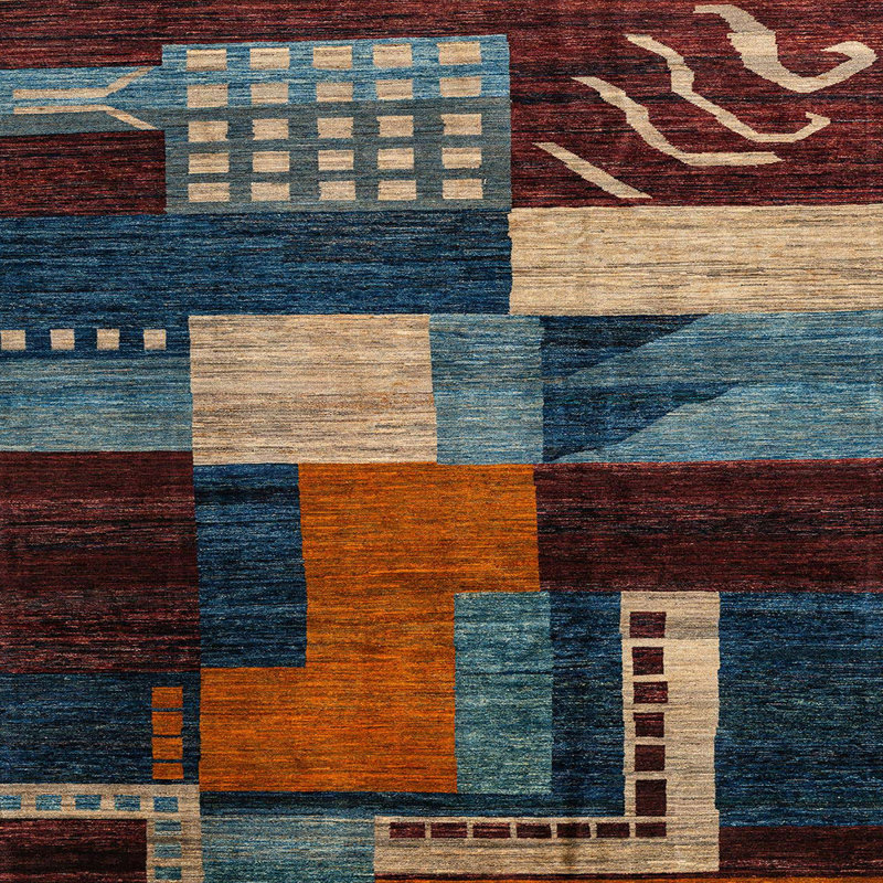 Abstract Indoor Rug, Square 5'