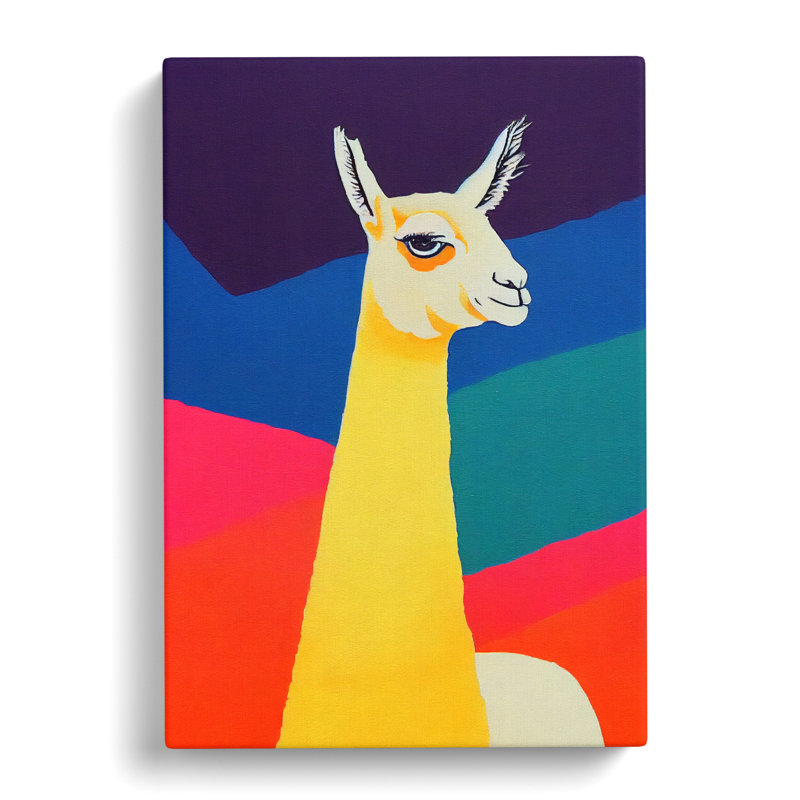 Llama Colour Field - Wrapped Canvas, 50cm H x 35cm W x 3cm D