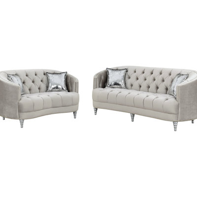 Grey Velvet 2 Living Room With Design, Accents, And Solid Wood Legs For A Sophisticated Look Upholstered Nailhead Trim Turned Stylish Space