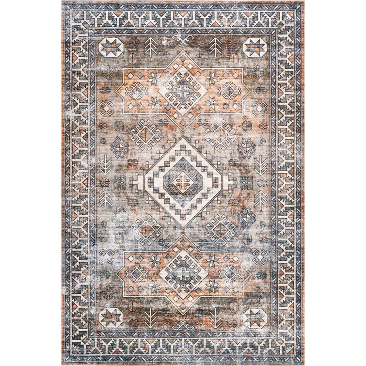Bowie SpinClean Machine Washable Tribal Pattern Area Rug