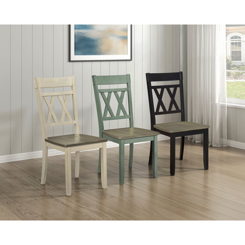 Ensemble de 2 chaises modernes au design moderne avec cadre en bois au fini noir antique, Noir antique