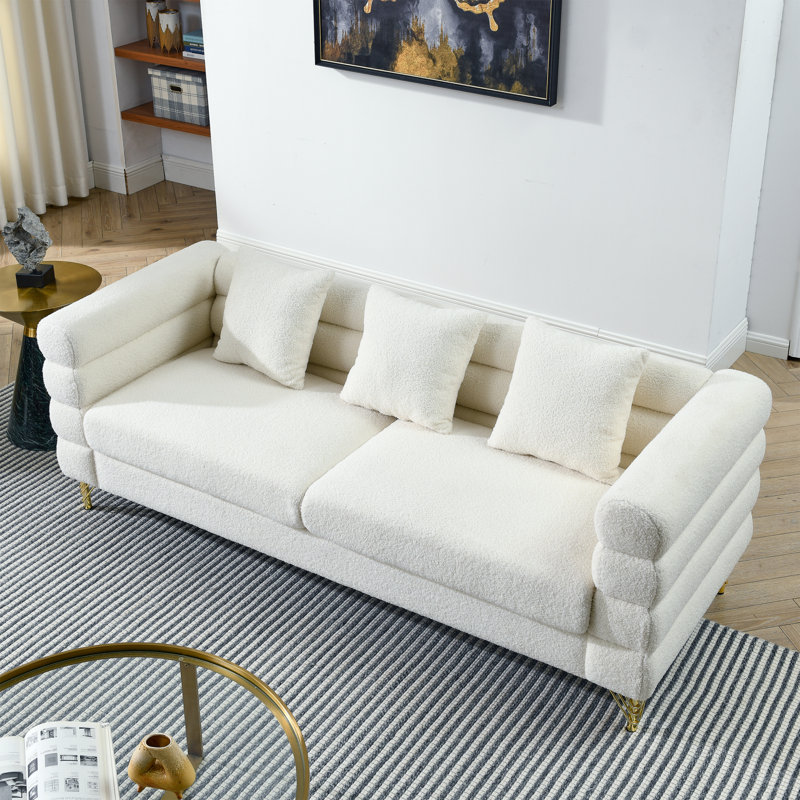 Canapé modulaire à assise profonde en tissu compressible de 81 po Compression