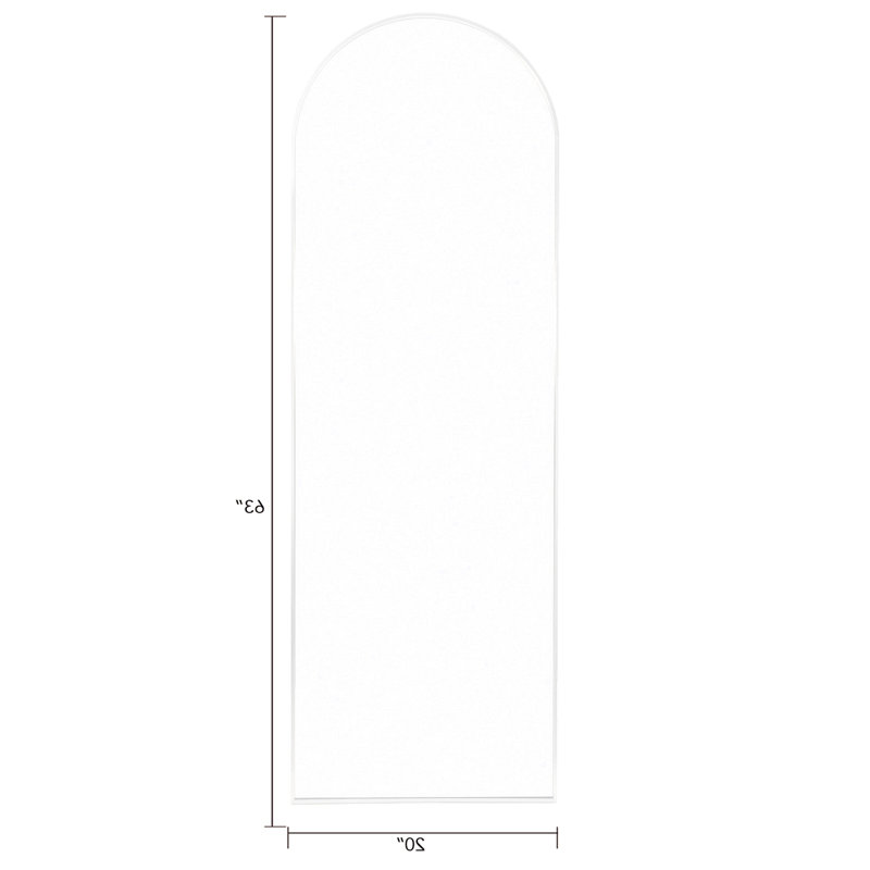 Miroir pleine grandeur en métal blanc, 63,02 po x 20,03 po