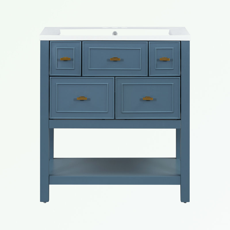 Armoire de salle de bain Maybree, Bleu