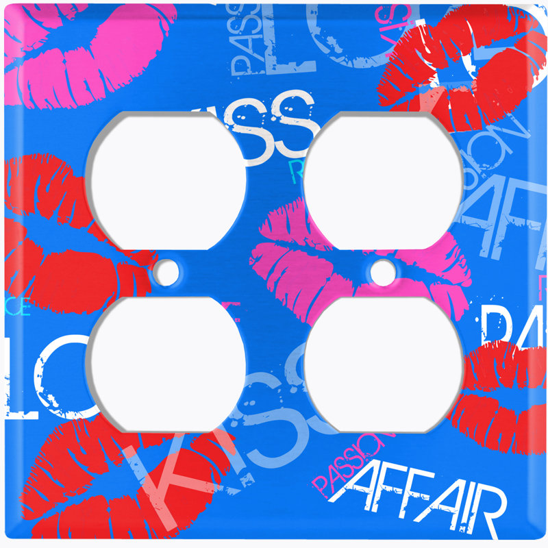 Plaque murale 2 prises doubles, Bleu