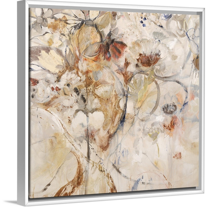 « epiphany », peinture sur toile, Cadre flottant blanc, H 37,7 po x l 37,7 po x P 1,75 po